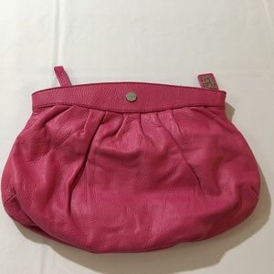 Pink Leather Clutch Wristlet - Brand Unknown